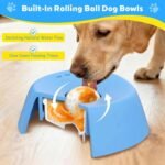 Haofy Slow Feeder Lick Bowl Spill Proof Liquid Treat Dispenser Dog Licking Ball for Bone Broth Yogurt Puree Pet Feeding Bowl (Blue) - Image 4