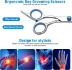 Cat Dog Grooming Scissors, Pet Grooming Scissor with Safety Round Tip, Stainless Steel Dog Cat Grooming Shears (Scissors Set) - Image 5