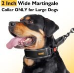 Mayerzon 2 Inch Wide Martingale Collar for Large Dogs, Patented No Pull Walking Training Dog Collar for Pitbull German Shepherd, with Buckle, Reflective Stitching, Adjustable (Black, L) - Image 4