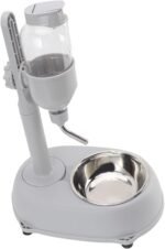 Pet Standing Water Dispenser Bowl, 500ml Cat Dog Water Bottle Stand Multifunctional Adjustable Height Pet Automatic Standing Water Feeder with Detachable Food Bowl - Image 5