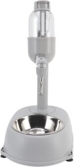 Pet Standing Water Dispenser Bowl, 500ml Cat Dog Water Bottle Stand Multifunctional Adjustable Height Pet Automatic Standing Water Feeder with Detachable Food Bowl - Image 6