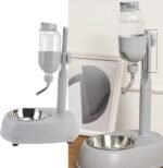 Pet Standing Water Dispenser Bowl, 500ml Cat Dog Water Bottle Stand Multifunctional Adjustable Height Pet Automatic Standing Water Feeder with Detachable Food Bowl - Image 8