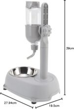 Pet Standing Water Dispenser Bowl, 500ml Cat Dog Water Bottle Stand Multifunctional Adjustable Height Pet Automatic Standing Water Feeder with Detachable Food Bowl - Image 9