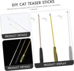 Yardwe 3pcs Interactive Cat Wand Toys DIY Assembly Kit Indoor Household Kitten Toys Random Colors for Adult Cats - Image 10