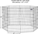Midwest Foldable Metal Exercise Pen / Pet Playpen, Black 24"W x 48"H - Image 6