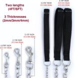 Heavy Duty Metal Dog Leash, Chew Proof Pet Leash Chain with Soft Padded Handle for Large & Medium Size Dogs, 4ft or 6ft (Black, 6FT x 3MM) - Image 3