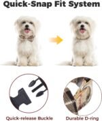 BINGPET Dog Harness Collar Leash Set,Adjustable No Pull Escape Proof Small Dog Harness,Classic Plaid Puppy Harness and Leash Set for Small Medium Large Dogs Training Easy Walk Running(Beige,S) - Image 6