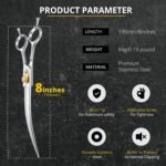 Dream Reach Dog Curved Scissors - 8 Inch Professional Pet Grooming Shears with Adjustable Screw for Trimming Face and Paws - Image 7