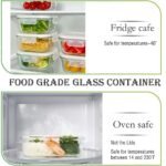 16oz Square Glass Meal Prep Containers with Lids, 2 Cup Square Food Storage Containers BPA free, Heat-Resistant BPA-Free Small Food Bowls, Microwave, Dishwasher, Freezer Safe (4 Pack) - Image 5