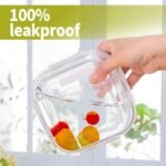 16oz Square Glass Meal Prep Containers with Lids, 2 Cup Square Food Storage Containers BPA free, Heat-Resistant BPA-Free Small Food Bowls, Microwave, Dishwasher, Freezer Safe (4 Pack) - Image 7