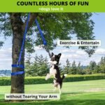 Dog Hanging Bungee Tug Toy: Interactive Tether Tug-of-War for Pitbull Small to Large Dogs to Exercise and Training Equipment - Outdoor Tree Tugger Dog Rope Toy with 2 Chew Rope Toys - Blue - Image 8