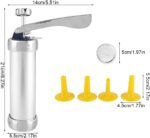 Stainless Steel Cookie Press Kit with 20 Molds & 4 Icing Nozzles - Easy to Use DIY Biscuit Maker for Decorating Cookies, Cupcakes, and Baking Fun for Beginners & Professionals - Image 4