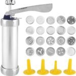 Stainless Steel Cookie Press Kit with 20 Molds & 4 Icing Nozzles - Easy to Use DIY Biscuit Maker for Decorating Cookies, Cupcakes, and Baking Fun for Beginners & Professionals - Image 7