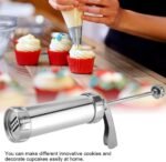 Stainless Steel Cookie Press Kit with 20 Molds & 4 Icing Nozzles - Easy to Use DIY Biscuit Maker for Decorating Cookies, Cupcakes, and Baking Fun for Beginners & Professionals - Image 10