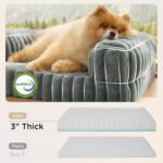 Bedsure Orthopedic Dog Bed for Medium Dogs, Waterproof Memory Foam Medium Pet Beds with Sides, Non-Slip Bottom and Egg-Crate Foam Dog Couch Sofa with Washable Removable Corduroy Cover, Grey - Image 4