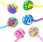 Chiwava 6 Pack 20" Woolen Yarn Cat Toys Ball with Bell 2" Large Indoor Cat Toy Balls Kitten Interactive Toys - Image 3