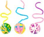 Chiwava 6 Pack 20" Woolen Yarn Cat Toys Ball with Bell 2" Large Indoor Cat Toy Balls Kitten Interactive Toys - Image 8