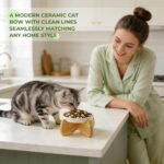 Raised Cat Bowl, 6.3'' Wide Shallow Elevated Cat Food Bowl, Ceramic Anti Vomit Pet Feeder with Stand, Anti Whisker Fatigue Neck Protective Feeding Dish for Kittens & Seniors (1 Pack) - Image 8