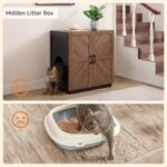 unipaws Cat Litter Box Enclosure with Shelves, Tall Hidden Litter Box Cover for Tall or Top Entry Litter Box, Kitty Enclosed Litter Box Cabinet, Cat Box Furniture - Image 5