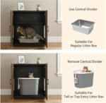unipaws Cat Litter Box Enclosure with Shelves, Tall Hidden Litter Box Cover for Tall or Top Entry Litter Box, Kitty Enclosed Litter Box Cabinet, Cat Box Furniture - Image 6