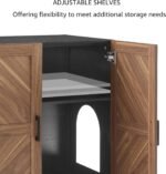 unipaws Cat Litter Box Enclosure with Shelves, Tall Hidden Litter Box Cover for Tall or Top Entry Litter Box, Kitty Enclosed Litter Box Cabinet, Cat Box Furniture - Image 7