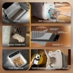 automatic cats self groomer 360° Surround Skin Friendly cat grooming supplies Cat Brushes with biomimetic cat tongue brush Include And Smart feeder For Long or Short Haired - Image 4