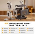 automatic cats self groomer 360° Surround Skin Friendly cat grooming supplies Cat Brushes with biomimetic cat tongue brush Include And Smart feeder For Long or Short Haired - Image 8