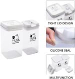 Pethiy Cat Food and pet Cat Treats Storage Container-Clear Plastic-airtight Storage Canister Tins cookie pet jars(Two-piece set) - Image 3