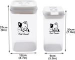 Pethiy Cat Food and pet Cat Treats Storage Container-Clear Plastic-airtight Storage Canister Tins cookie pet jars(Two-piece set) - Image 5