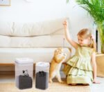 Pethiy Cat Food and pet Cat Treats Storage Container-Clear Plastic-airtight Storage Canister Tins cookie pet jars(Two-piece set) - Image 6