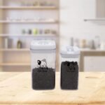 Pethiy Cat Food and pet Cat Treats Storage Container-Clear Plastic-airtight Storage Canister Tins cookie pet jars(Two-piece set) - Image 7