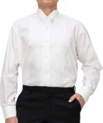Men's Pique Wing Collar Tuxedo Shirt, Convertible Cuffs - Image 3
