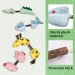 Andiker Silvervine Chew Sticks Cat Toy, 2PCS Animal Shape Kitten Teething Toys with Silvervine Sticks for Indoor Cats, Cute Cat Molar Sticks Plush Toy for Cat Teeth Cleaning Chewing - Image 4