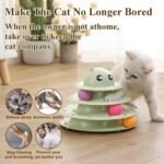 17 Pack Cat Toys Interactive for Indoor Cats Kitten Toy Fun Roller 3 Level Cat Teaser Ball Toys with Cat Feather Wand - Image 4