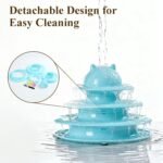 17 Pack Cat Toys Interactive for Indoor Cats Kitten Toy Fun Roller 3 Level Cat Teaser Ball Toys with Cat Feather Wand - Image 8