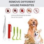 Gonetre Pet Tick Removal Tool Set, Stainless Steel Hook, Flea Clip, Flea Comb, Magnifier for Dogs, Cats and Humans, Portable and - Image 4
