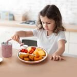 PandaEar Stainless Steel Baby Feeding Set | 2 Divided Suction Plates, 2 Spill-Proof Straw Cups with Silicone Sleeves, 2 Forks & 2 Spoons | Toddler Utensils for Baby Led Weaning, BPA-Free - Image 3