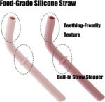 PandaEar Stainless Steel Baby Feeding Set | 2 Divided Suction Plates, 2 Spill-Proof Straw Cups with Silicone Sleeves, 2 Forks & 2 Spoons | Toddler Utensils for Baby Led Weaning, BPA-Free - Image 6