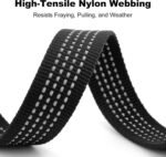 Plutus Pet Heavy Duty Dog Leash with Lockable Aluminum Carabiner, 4/6 Feet Long, Double-Sided Reflective Nylon, Padded Handle, for Puppy, Small, Medium and Large Dogs (Black, 2.5 x 180cm) - Image 6