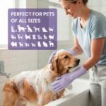 DELOMO Pet Grooming Gloves 1 Pair: Soft and Gentle Silicone Dog Washing Gloves - Bathing Scrubber Brush Mitt Grooming Shedding Fur Removal Massage for Dogs/Cats/Horse, Purple - Image 6
