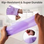 DELOMO Pet Grooming Gloves 1 Pair: Soft and Gentle Silicone Dog Washing Gloves - Bathing Scrubber Brush Mitt Grooming Shedding Fur Removal Massage for Dogs/Cats/Horse, Purple - Image 8