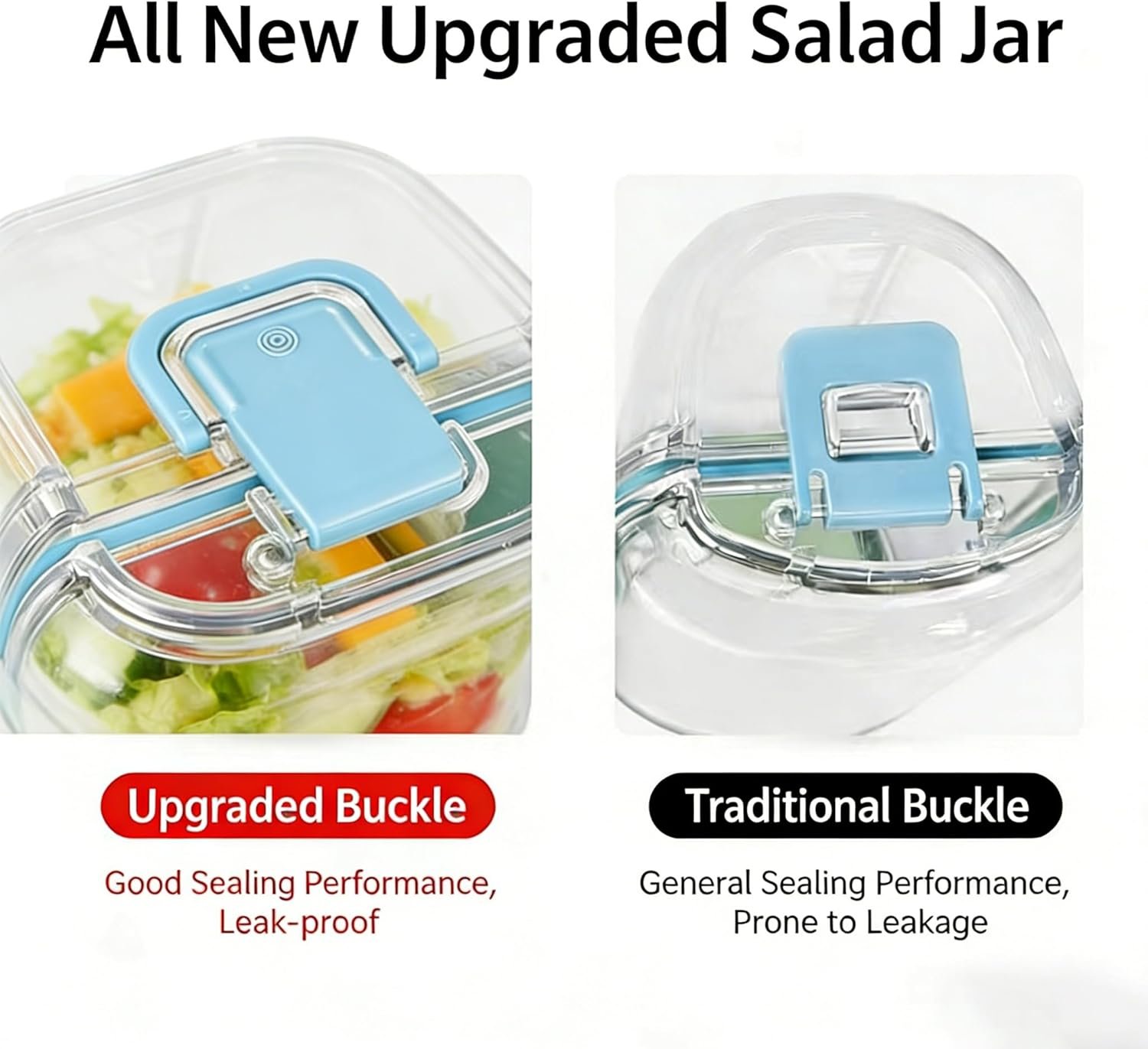 Portable Salad Jar with Side Opening, with Dressing Cup – Leak-Resistant Container for Lunch, Work, Travel & Office Food Prep, On The Go Salad Jar for Adults, 5 Colors, Camping & Picnic (Pink) - Image 7