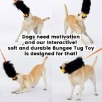 HOWGO Dog Rope Toy,Dog Bungee Chaser Toy 100% Sheepskin,Sheep Smell Tug Toy for All Breeds (Black, Long Without Ball) - Image 3