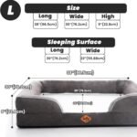 Laifug Large Orthopedic Premium Memory Foam Dog Bed, with Washable and Removable Suede Cover, Waterproof Liner and Non-Slip Bottom Protect The Dog Bed, Grey, Large(38''x30''x9'' - Image 6