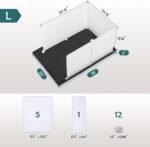 MEEXPAWS Dog Pee Pad Holder Large with Dog Litter Box Enclosure Splash Guard, Foldable Liner Base 33'' x 23'', Indoor Dog Potty, DIY Dog & Cat Litter Box Enclosure, Dog Litter Box with High Walls - Image 4