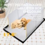 MEEXPAWS Dog Pee Pad Holder Large with Dog Litter Box Enclosure Splash Guard, Foldable Liner Base 33'' x 23'', Indoor Dog Potty, DIY Dog & Cat Litter Box Enclosure, Dog Litter Box with High Walls - Image 7