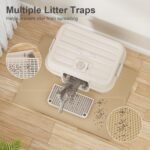 Stainless Steel Litter Box with Lid, XL Extra Large Litter Box for Big Cats, Enclosed Metal Litterboxes High Sided with Handles, Easy Cleaning Anti-Urine Leakage, Mat & Filter Pedal & Scoop, Beige - Image 6