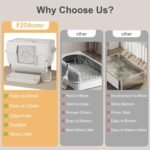 Stainless Steel Litter Box with Lid, XL Extra Large Litter Box for Big Cats, Enclosed Metal Litterboxes High Sided with Handles, Easy Cleaning Anti-Urine Leakage, Mat & Filter Pedal & Scoop, Beige - Image 7