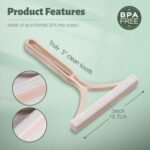 Lint Remover Pet Hair Remover - FAKILO 2 Pack Portable Dog Cat Hair Remover Lint Cleaner Tools for Clothes, Furniture, Carpet, Furniture, Couch, Car, Cat Trees, Bed - Pink - Image 8