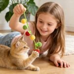 Interactive Cat Teaser Wand with Catnip & Bell - Hanging Fruit-Shaped Toys (Persimmon,Tomato) for Indoor Cats,Soft Chewable Kitten Toy to Relieve Boredom & Anxiety,Safe for Biting and Play - Image 5